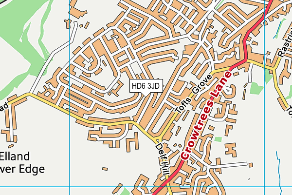 HD6 3JD map - OS VectorMap District (Ordnance Survey)