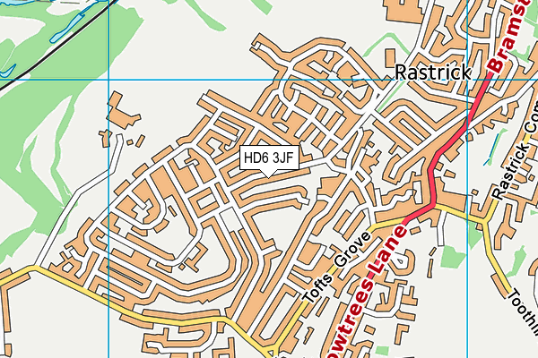 HD6 3JF map - OS VectorMap District (Ordnance Survey)