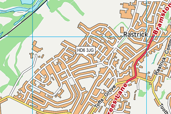 HD6 3JG map - OS VectorMap District (Ordnance Survey)