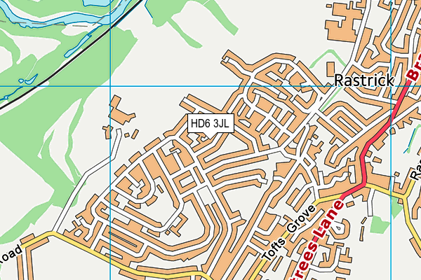 HD6 3JL map - OS VectorMap District (Ordnance Survey)