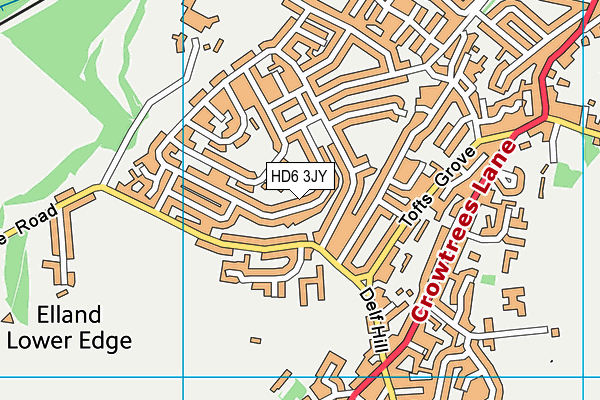 HD6 3JY map - OS VectorMap District (Ordnance Survey)