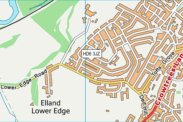 HD6 3JZ map - OS VectorMap District (Ordnance Survey)