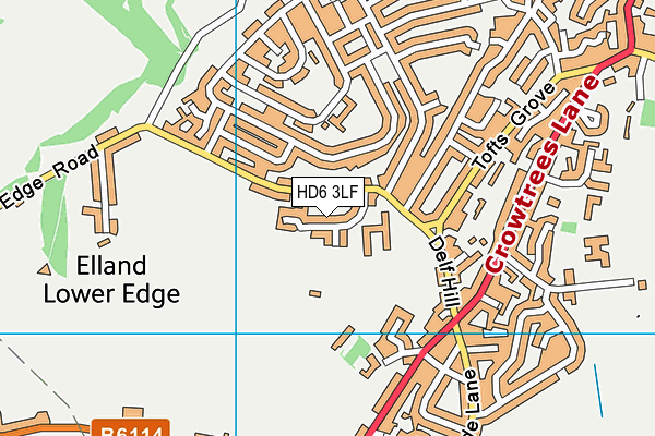 HD6 3LF map - OS VectorMap District (Ordnance Survey)