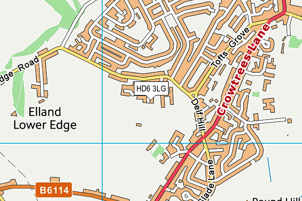 HD6 3LG map - OS VectorMap District (Ordnance Survey)