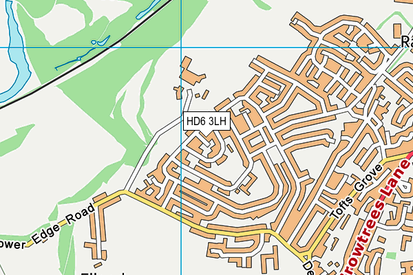 HD6 3LH map - OS VectorMap District (Ordnance Survey)