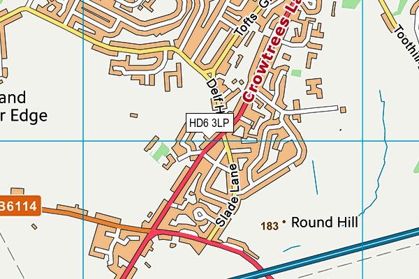 HD6 3LP map - OS VectorMap District (Ordnance Survey)