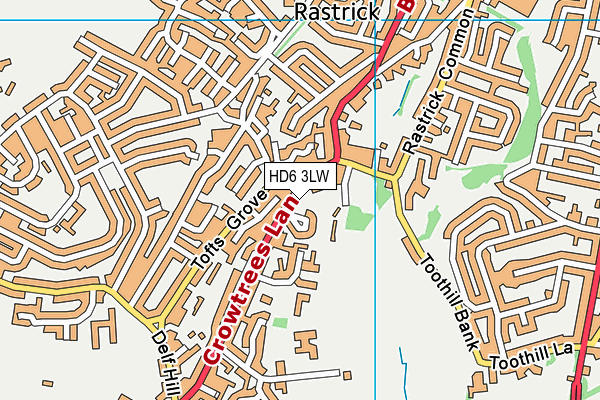 HD6 3LW map - OS VectorMap District (Ordnance Survey)