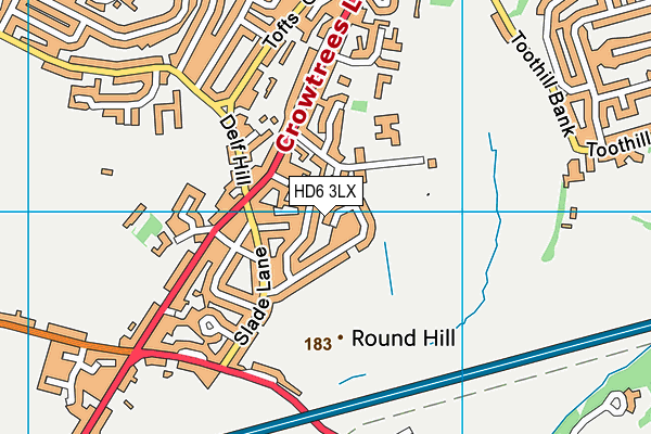 HD6 3LX map - OS VectorMap District (Ordnance Survey)