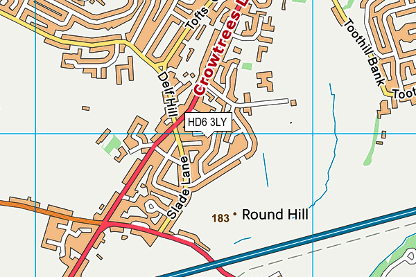 HD6 3LY map - OS VectorMap District (Ordnance Survey)