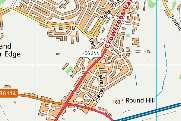 HD6 3NN map - OS VectorMap District (Ordnance Survey)