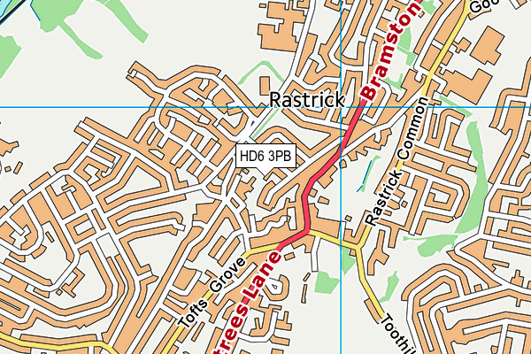 HD6 3PB map - OS VectorMap District (Ordnance Survey)