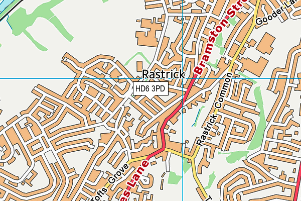 HD6 3PD map - OS VectorMap District (Ordnance Survey)