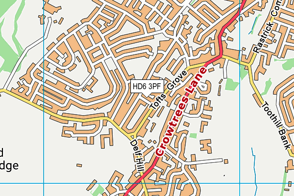 HD6 3PF map - OS VectorMap District (Ordnance Survey)