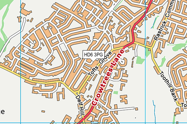 HD6 3PG map - OS VectorMap District (Ordnance Survey)