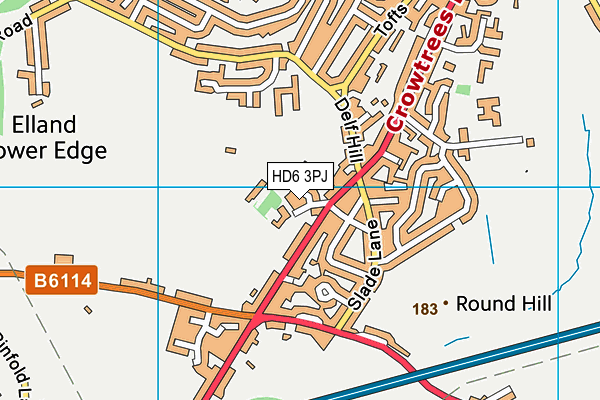 HD6 3PJ map - OS VectorMap District (Ordnance Survey)