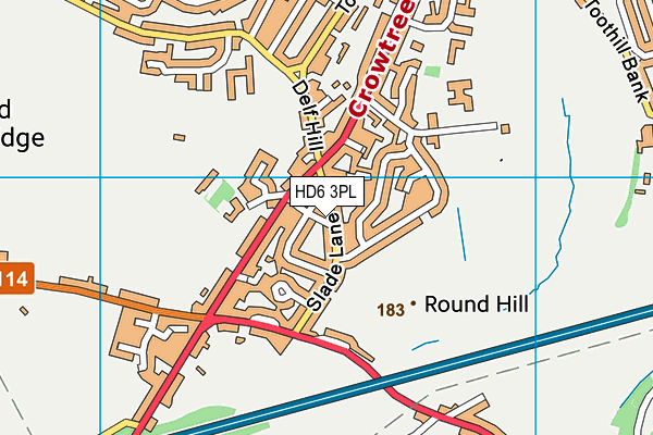HD6 3PL map - OS VectorMap District (Ordnance Survey)