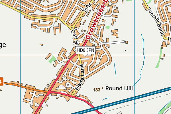 HD6 3PN map - OS VectorMap District (Ordnance Survey)