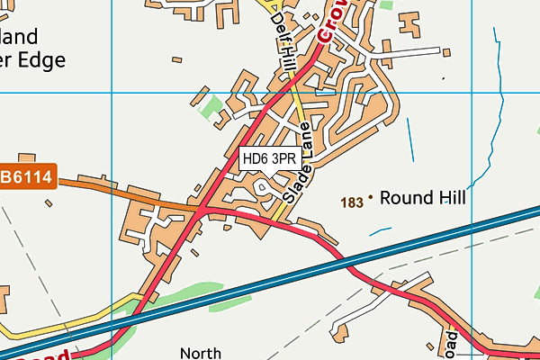 HD6 3PR map - OS VectorMap District (Ordnance Survey)
