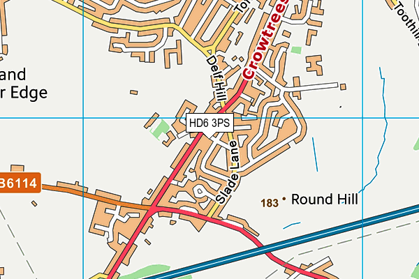 HD6 3PS map - OS VectorMap District (Ordnance Survey)