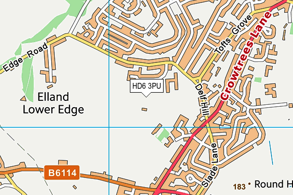 HD6 3PU map - OS VectorMap District (Ordnance Survey)