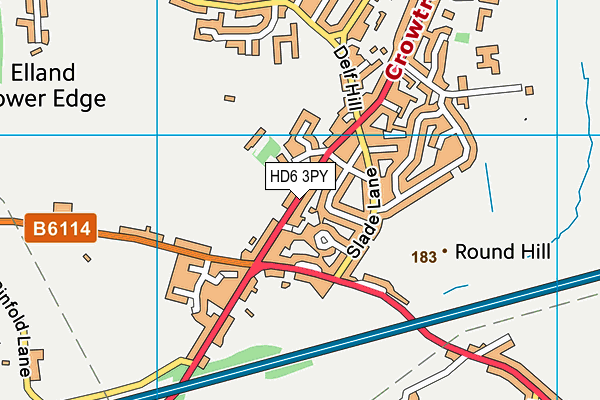HD6 3PY map - OS VectorMap District (Ordnance Survey)
