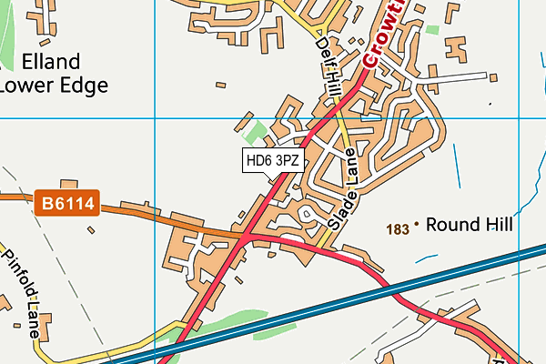 Badger Hill Cricket Club (Closed) map (HD6 3PZ) - OS VectorMap District (Ordnance Survey)