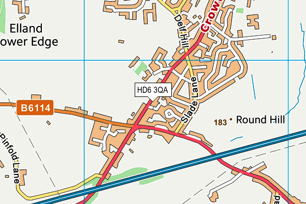 HD6 3QA map - OS VectorMap District (Ordnance Survey)