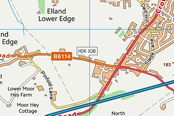 HD6 3QB map - OS VectorMap District (Ordnance Survey)
