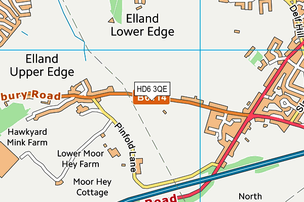 HD6 3QE map - OS VectorMap District (Ordnance Survey)