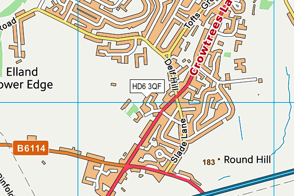 HD6 3QF map - OS VectorMap District (Ordnance Survey)
