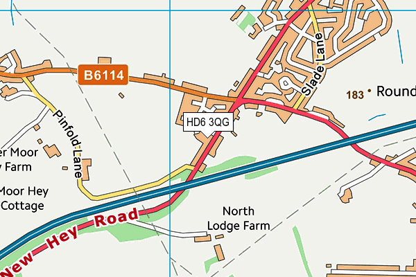 HD6 3QG map - OS VectorMap District (Ordnance Survey)