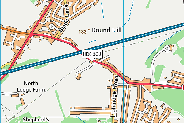 HD6 3QJ map - OS VectorMap District (Ordnance Survey)