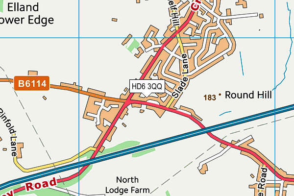 HD6 3QQ map - OS VectorMap District (Ordnance Survey)