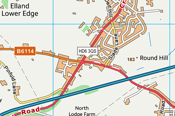 HD6 3QS map - OS VectorMap District (Ordnance Survey)