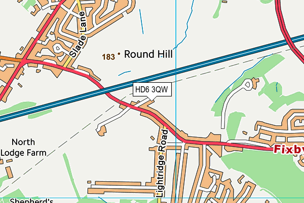 HD6 3QW map - OS VectorMap District (Ordnance Survey)