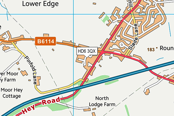 HD6 3QX map - OS VectorMap District (Ordnance Survey)