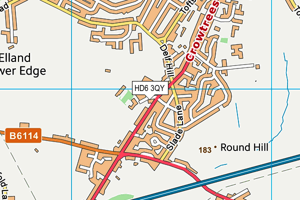 HD6 3QY map - OS VectorMap District (Ordnance Survey)