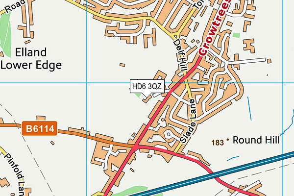 HD6 3QZ map - OS VectorMap District (Ordnance Survey)