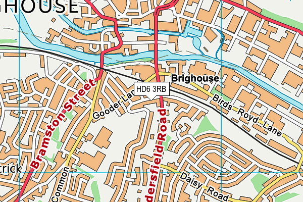 HD6 3RB map - OS VectorMap District (Ordnance Survey)