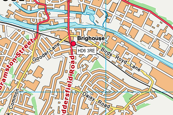 HD6 3RE map - OS VectorMap District (Ordnance Survey)