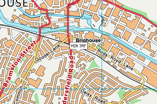 HD6 3RF map - OS VectorMap District (Ordnance Survey)