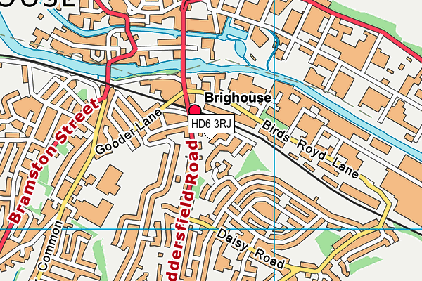 HD6 3RJ map - OS VectorMap District (Ordnance Survey)