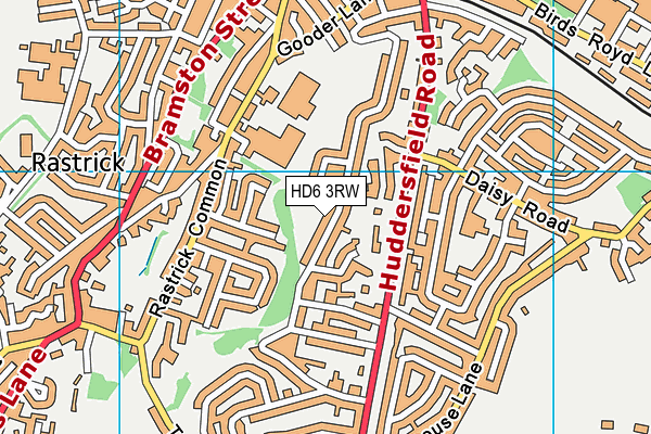 HD6 3RW map - OS VectorMap District (Ordnance Survey)