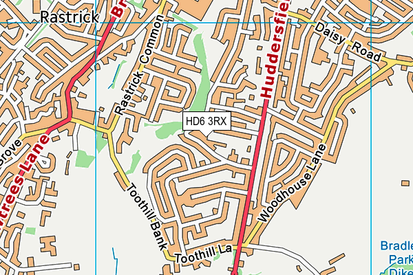 HD6 3RX map - OS VectorMap District (Ordnance Survey)