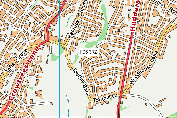 HD6 3RZ map - OS VectorMap District (Ordnance Survey)