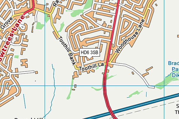 HD6 3SB map - OS VectorMap District (Ordnance Survey)