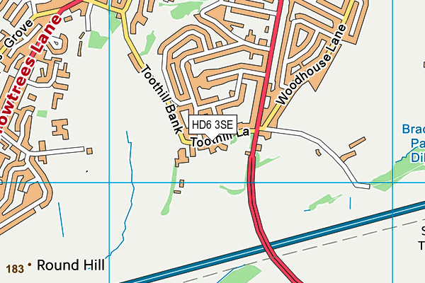 HD6 3SE map - OS VectorMap District (Ordnance Survey)