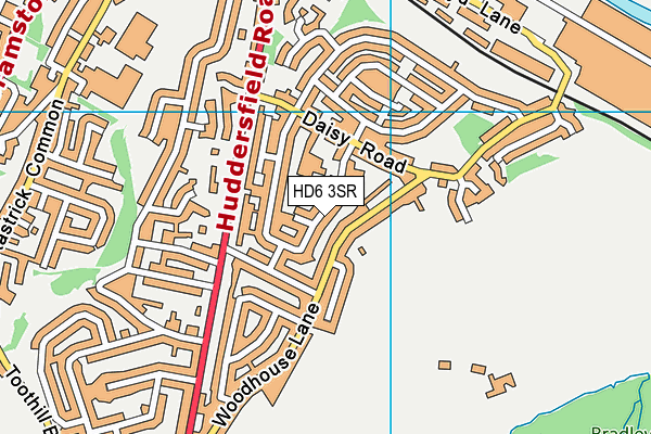 HD6 3SR map - OS VectorMap District (Ordnance Survey)