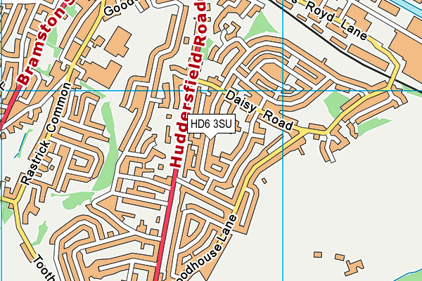 HD6 3SU map - OS VectorMap District (Ordnance Survey)