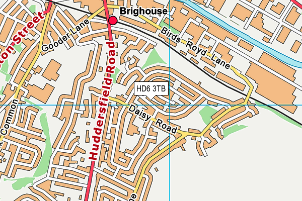 HD6 3TB map - OS VectorMap District (Ordnance Survey)